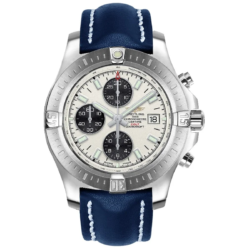 Breitling Men's A1338811-G804-112X Colt Chronograph Blue Leather Watch