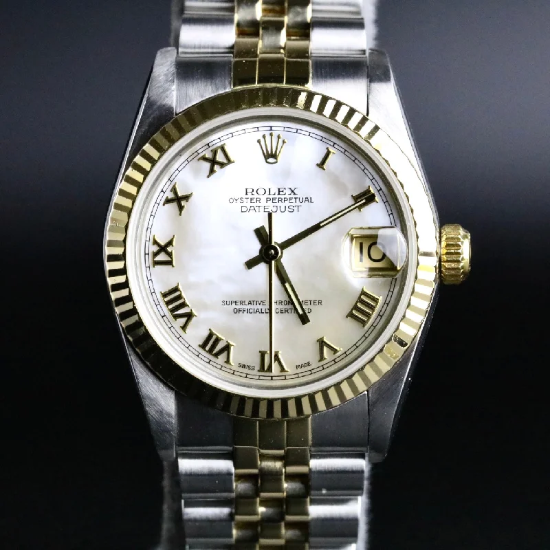 1989 Rolex 68273 Datejust 31mm MOP Dial With Box & Paper