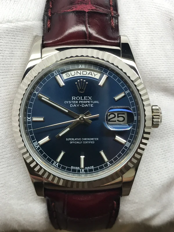 Rolex President Day Date 36mm 118139 Blue Dial Automatic Men's Watch