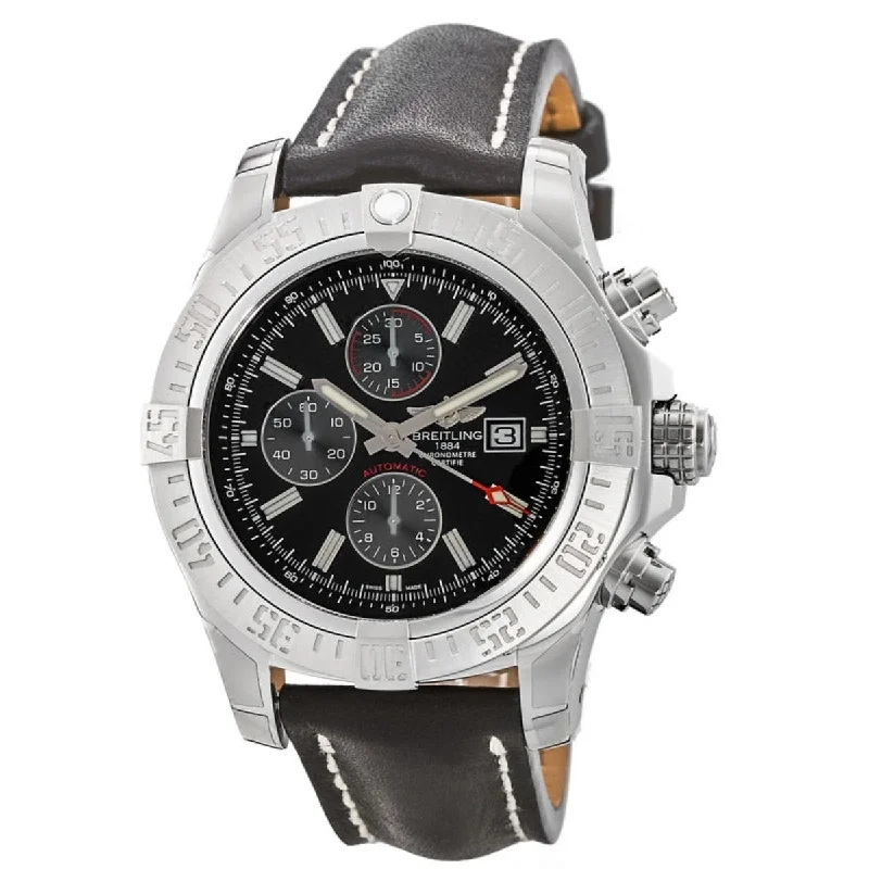 Breitling Men's A1338111-BC32-435X Avenger II Chronograph Black Leather Watch