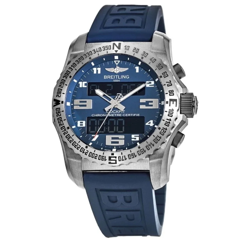 Breitling Men's EB501019-C904-160S Cockpit  Blue Rubber Watch