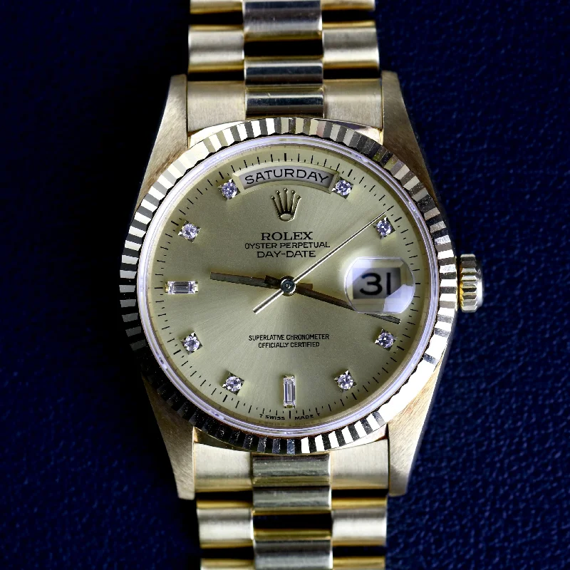 1994 Rolex 18238 36mm Yellow Gold Daydate Diamond Dial