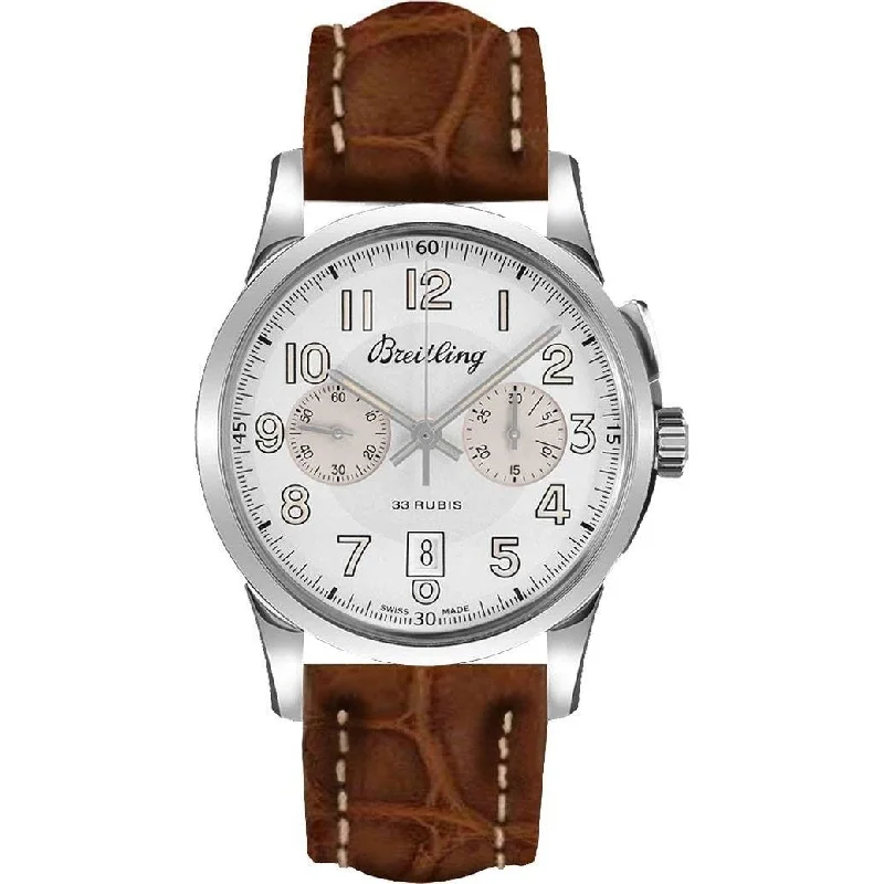 Breitling Men's AB141112-G799-500P Transocean  Chronograph Brown Leather Watch