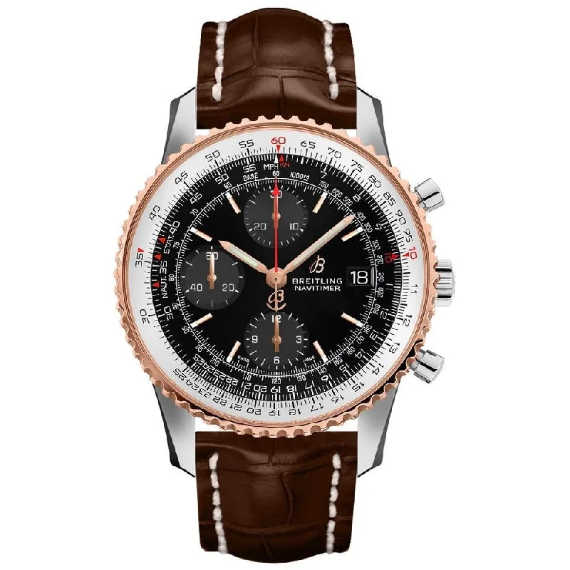 Breitling Men's U1332421-BG73-739P Navitimer 1 Chronograph Brown Leather Watch