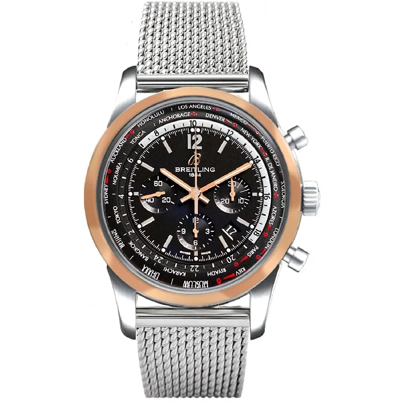 Breitling Men's UB0510U4-BC26-152A Transocean Unitime Pilot Chronograph Stainless Steel Watch