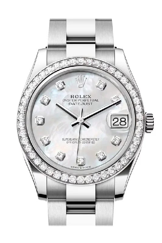 Rolex Datejust 31 White Mother Of Pearl Diamond Dial Ladies Watch 278384RBR 278384RBR-0007