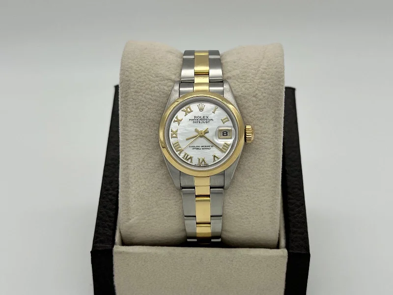 Rolex Ladies Datejust 79163 Factory MOP Roman Dial 18K Yellow Gold Steel 26mm