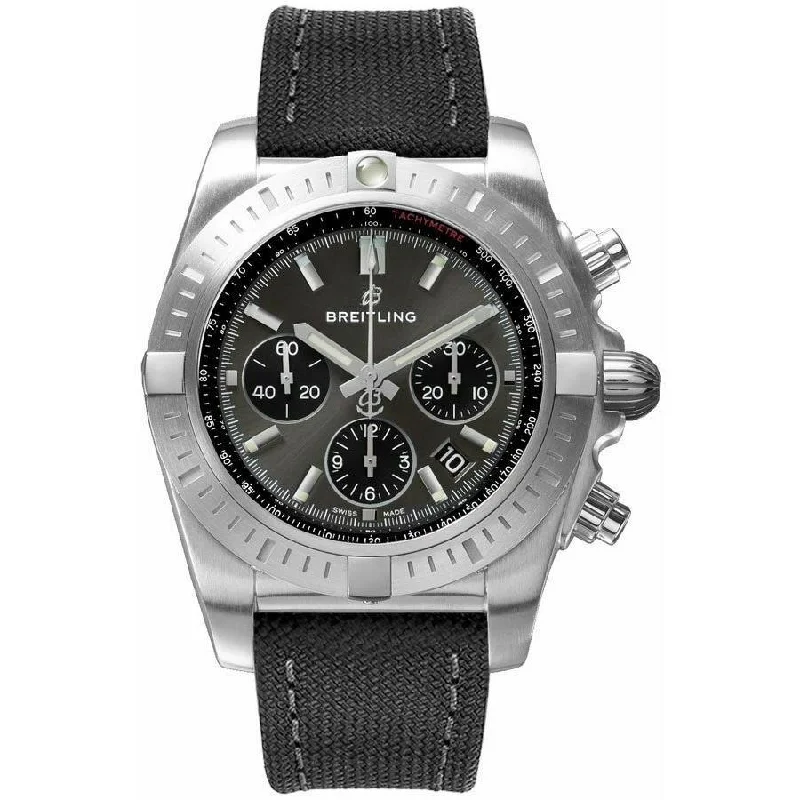 Breitling Men's AB011510-F581-109W Chronomat 44 Chronograph Grey Canvas Watch