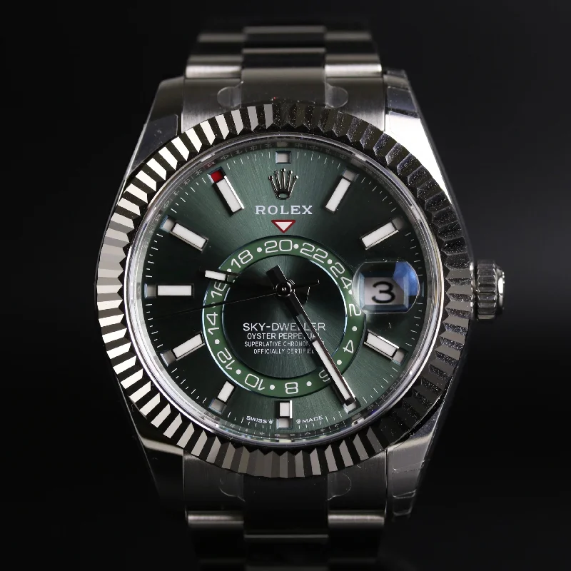 2024 UNWORN ROLEX 336934 Sky-Dweller Green with Box & Papers