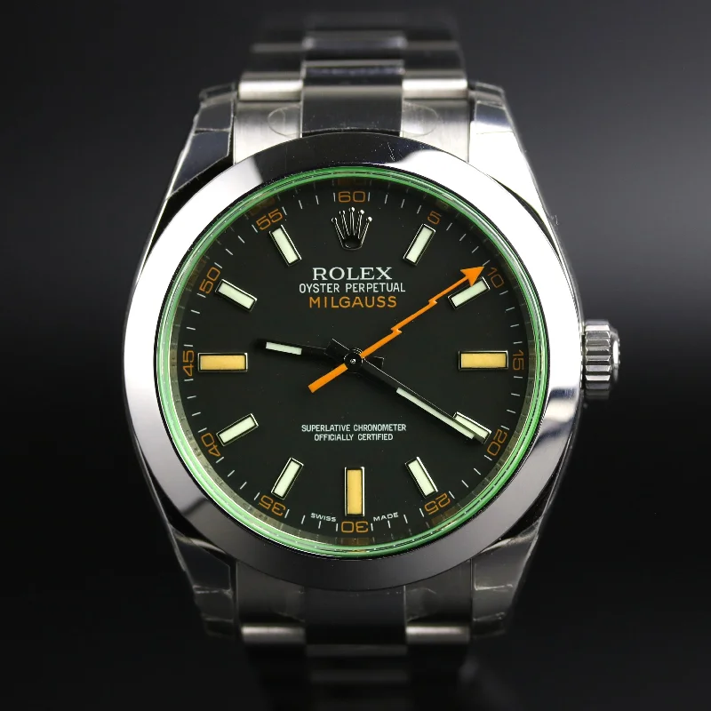 NOS Full Sticker 2008 Rolex 116400GV Milgauss Black Dial