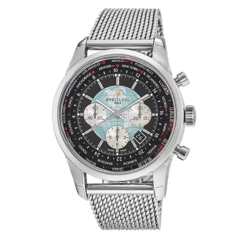 Breitling Men's AB0510U4-BB62-152A Transocean Chronograph Unitime Chronograph Stainless Steel Watch