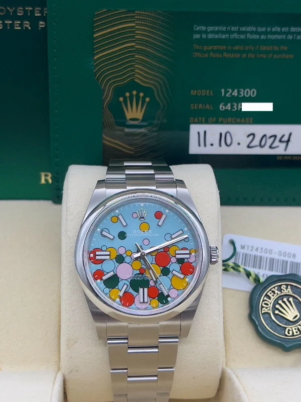 2024 Rolex Oyster Perpetual 124300 41mm Celebration Dial Steel Box Papers