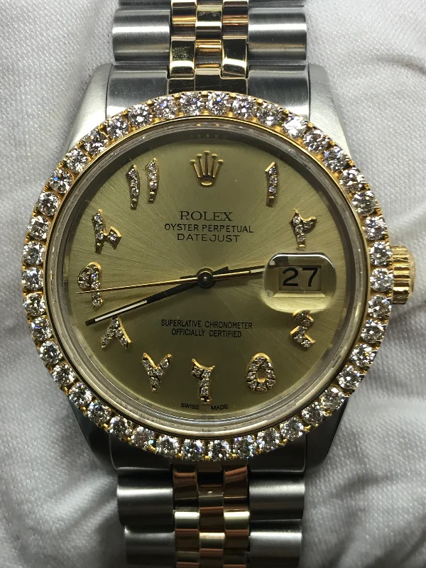 Rolex Datejust 36mm 16013 Custom Diamond Dial Automatic Watch