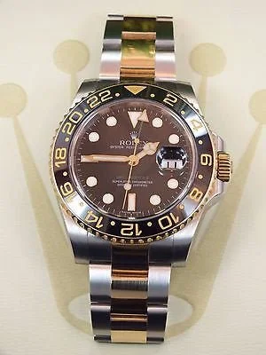 Sold!!! Rolex GMT-MASTER II 116713 Two Tone 18K Yellow Gold SS Ceramic Bezel Box Papers