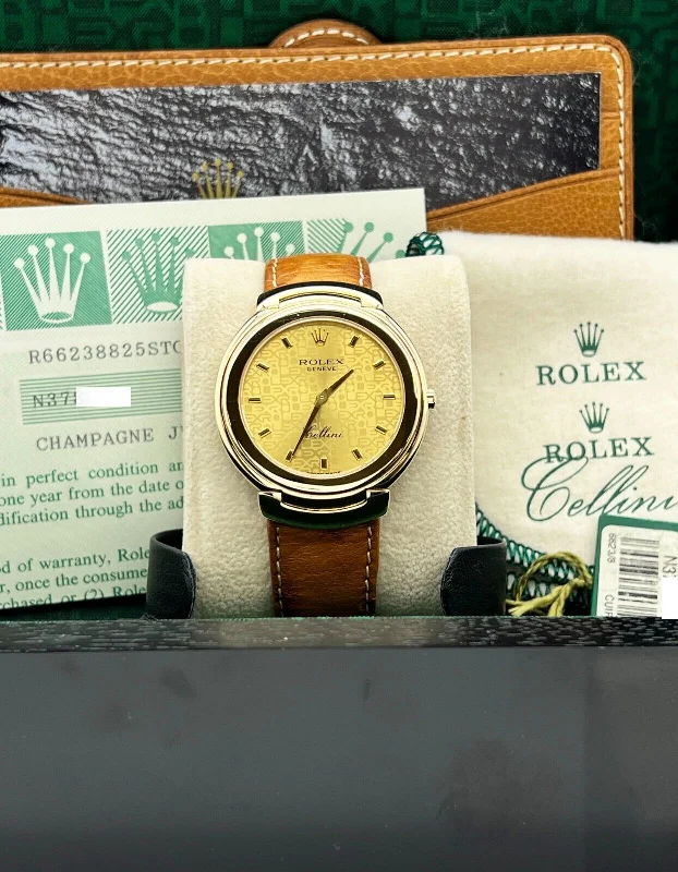 Rolex Cellini 6623 37mm Jubilee Dial 18K Yellow Gold Box Papers