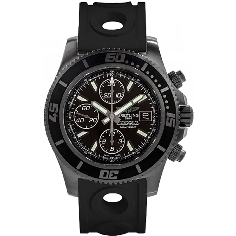 Breitling Men's M13341B7-BD11-227S Superocean Chronograph II Chronograph Black Rubber Watch