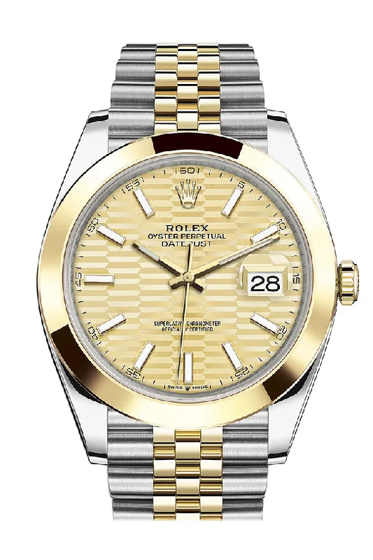 Rolex Datejust 41 Champagne Dial 18k Yellow Gold Jubilee Oyster Men's Watch 126303