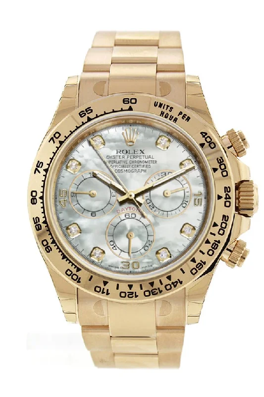 Rolex Cosmograph Daytona White Mother of Pearl Dial 18K Yellow Gold Men's Watch 116508