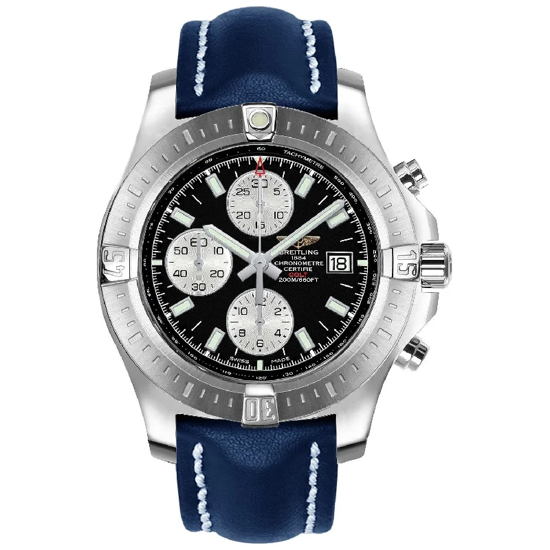 Breitling Men's A1338811-BD83-112X Colt Chronograph Blue Leather Watch