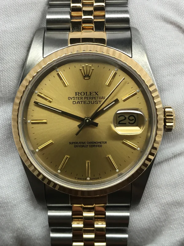 Rolex Datejust 36mm 16233 Champagne Dial Automatic Watch