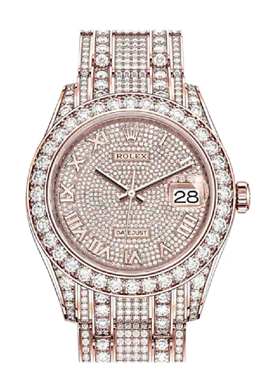 Rolex Pearlmaster 39 Diamond Pave Dial Pearlmaster Bracelet 18K Rose Gold Watch 86405RBR