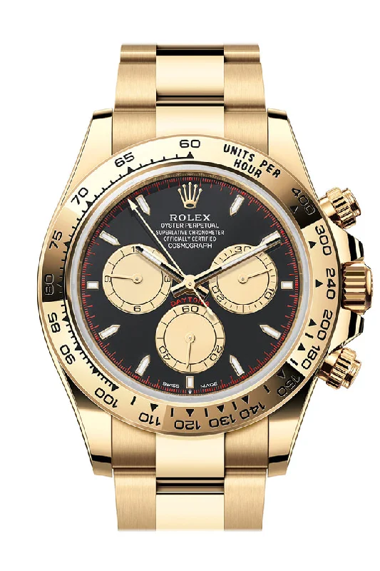 Rolex Daytona 40 Black and Champagne Dial Yellow Gold Mens Watch 126508