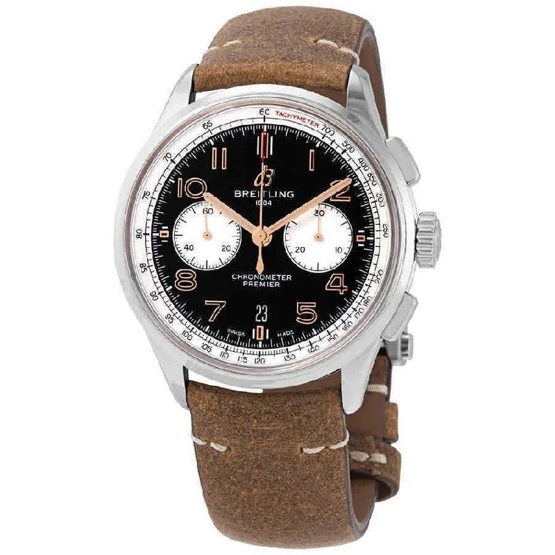 Breitling Men's AB0118A21B1X1 Premier B01 Chronograph Brown Leather Watch