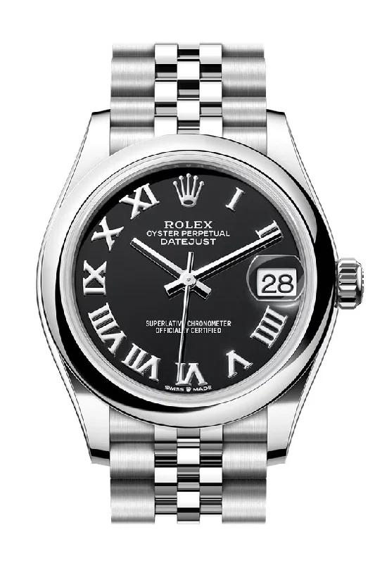 Rolex Datejust 31 Black Roman Dial Jubilee Ladies Watch 278240 278240-0002