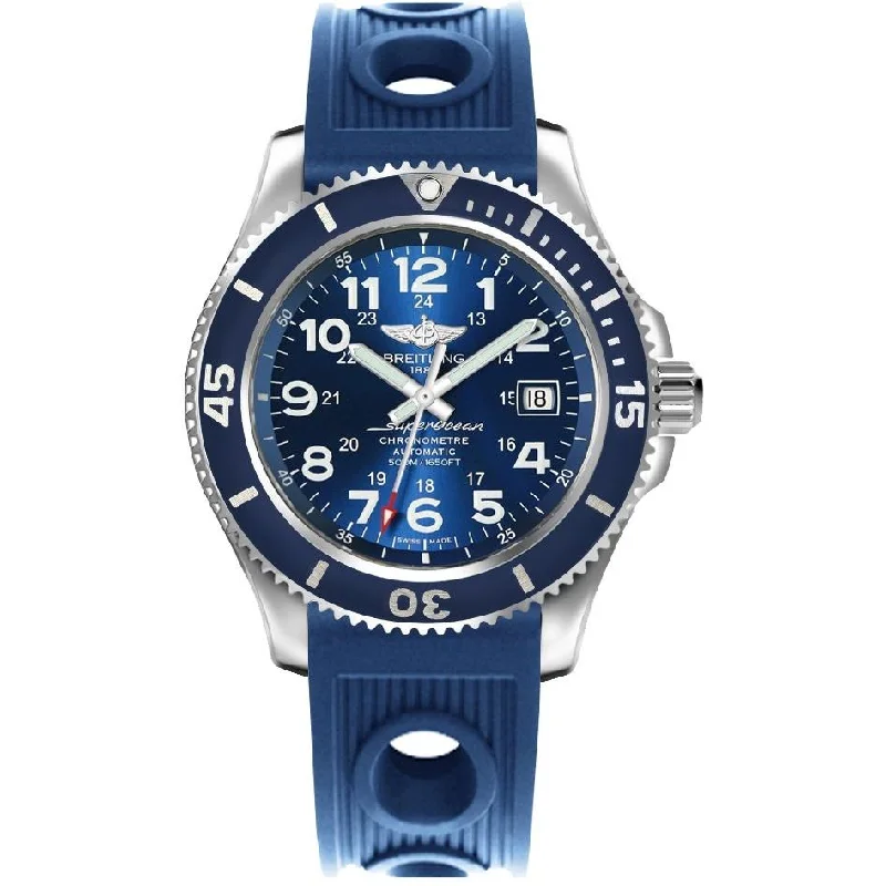 Breitling Men's A17365D1-C915-203S Superocean II Blue Rubber Watch