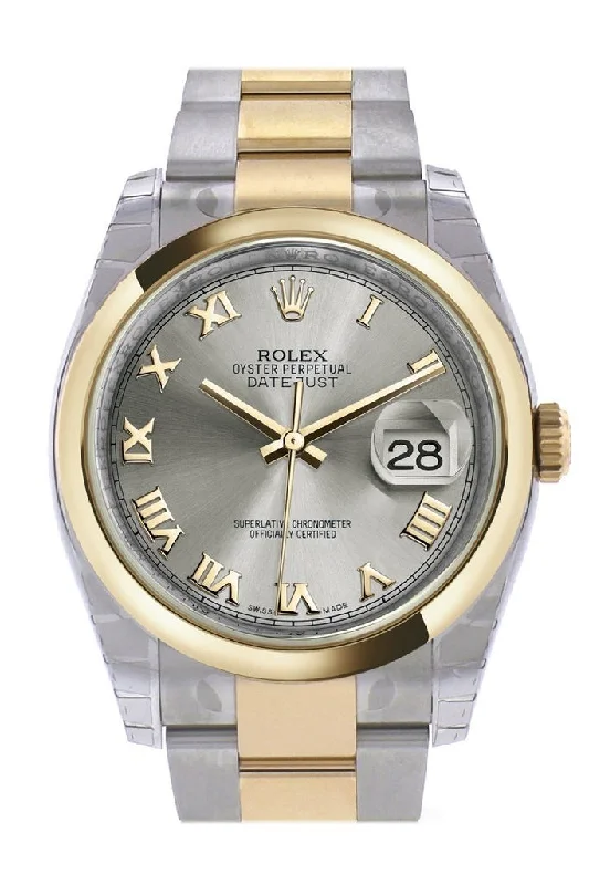 Rolex Datejust 36 Steel Roman 18k Gold Two Tone Oyster Watch 116203