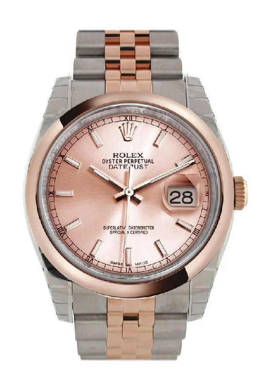 Rolex Datejust 36 Pink Dial Steel and 18k Rose Gold Jubilee Watch 116201