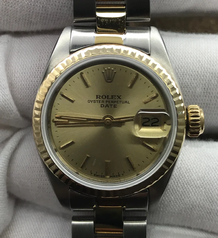 Rolex Datejust 26mm Custom Bracelet 6917 Champagne Dial Automatic Women's Watch