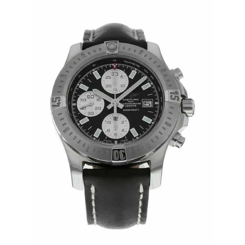 Breitling Men's A1338811-BD83-435X Colt Chronograph Black Leather Watch