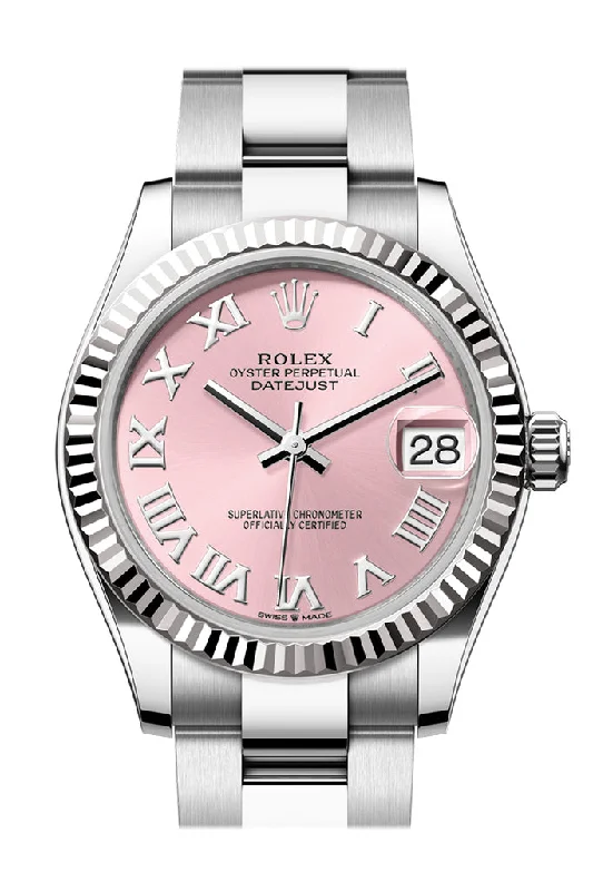 Rolex Datejust 31 Pink Roman Dial Fluted Bezel Ladies Watch 278274 278274-0019