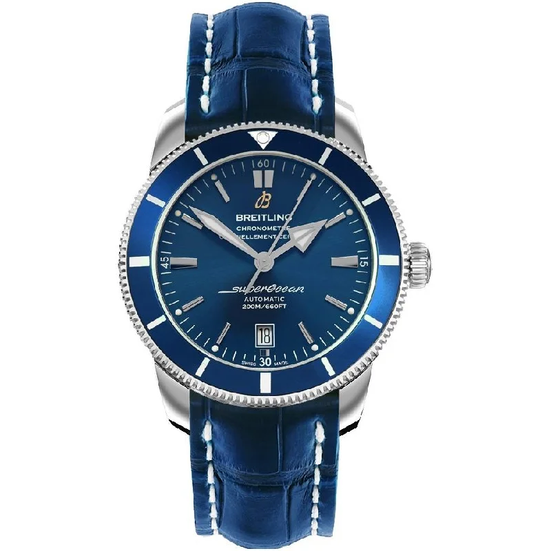 Breitling Men's AB201016-C960-732P Superocean Heritage II Blue Leather Watch