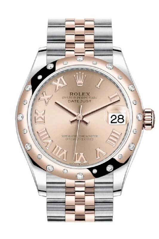 Rolex Datejust 31 RosŽ colour Roman Dial Diamond Bezel Jubilee Rose Gold Two Tone Watch 278341RBR 278341