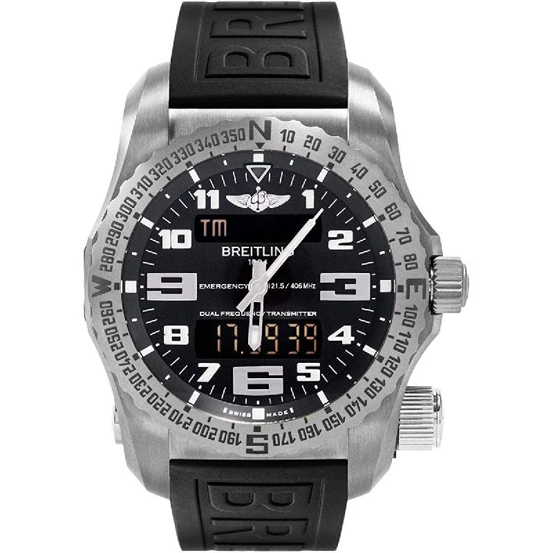 Breitling Men's E7632522-BC02-156S Emergency Black Rubber Watch