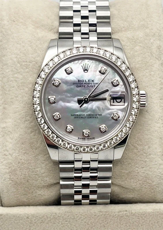 Rolex 178384 Datejust Midsize 31mm Factory MOP Diamond Dial and Bezel Steel