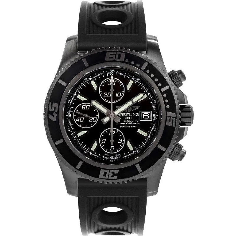 Breitling Men's M13341B7-BD11-200S Superocean Chronograph II Chronograph Black Rubber Watch