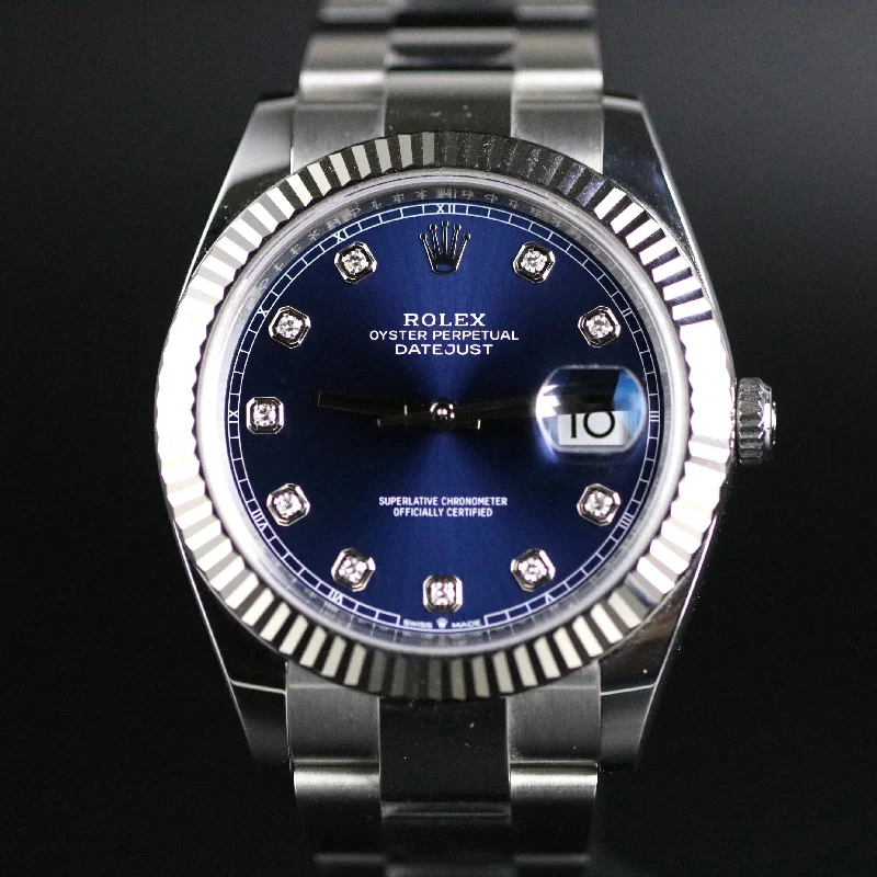 2022 Rolex 126334 Datejust 41mm Blue Diamond Dial with Box & Papers