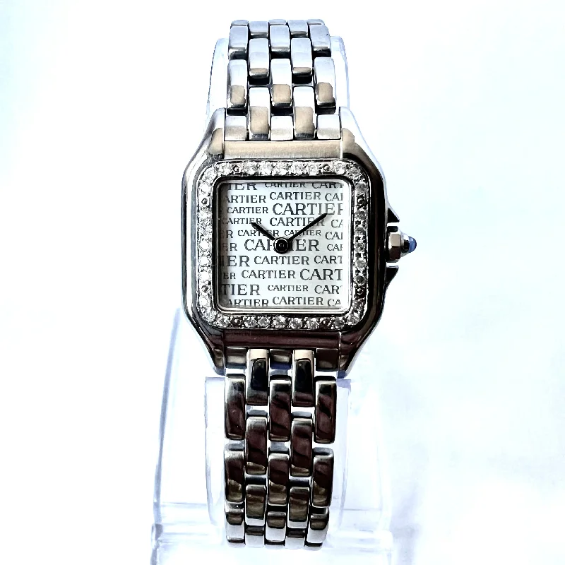 CARTIER PANTHERE Quartz 23mm Steel 0.32TCW DIAMOND Watch LMT EDITION Dial