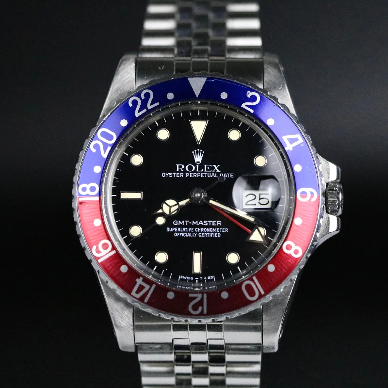 1984 Rolex 16750 GMT-MASTER Pepsi Jubilee Bracelet with Light Cream Patina