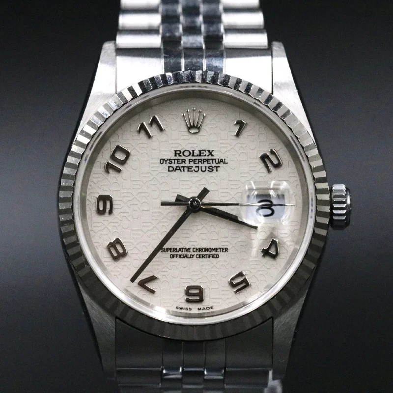 1996 Rolex 16234 Datejust 36mm Ivory Arabic Computer Dial