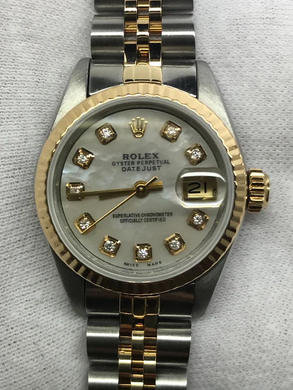 Rolex Datejust 26mm 69173 Custom MOP Diamond Dial Automatic Women's Watch