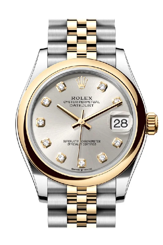 Rolex Datejust 31 Silver Roman Diamond on 6 Dial Yellow Gold Steel Jubilee Ladies Watch 278243 278243-0020