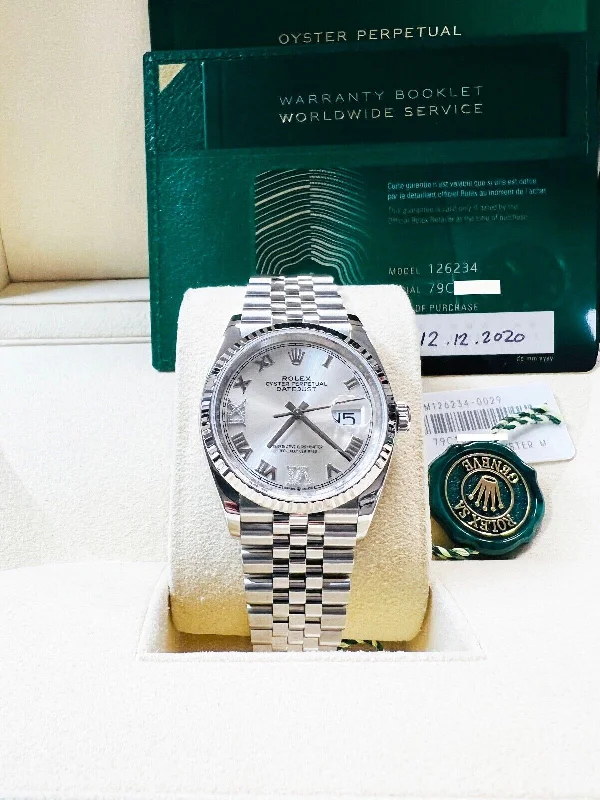 Rolex 126234 Datejust Roman Diamond 6 and 9 Steel Box Paper 2020