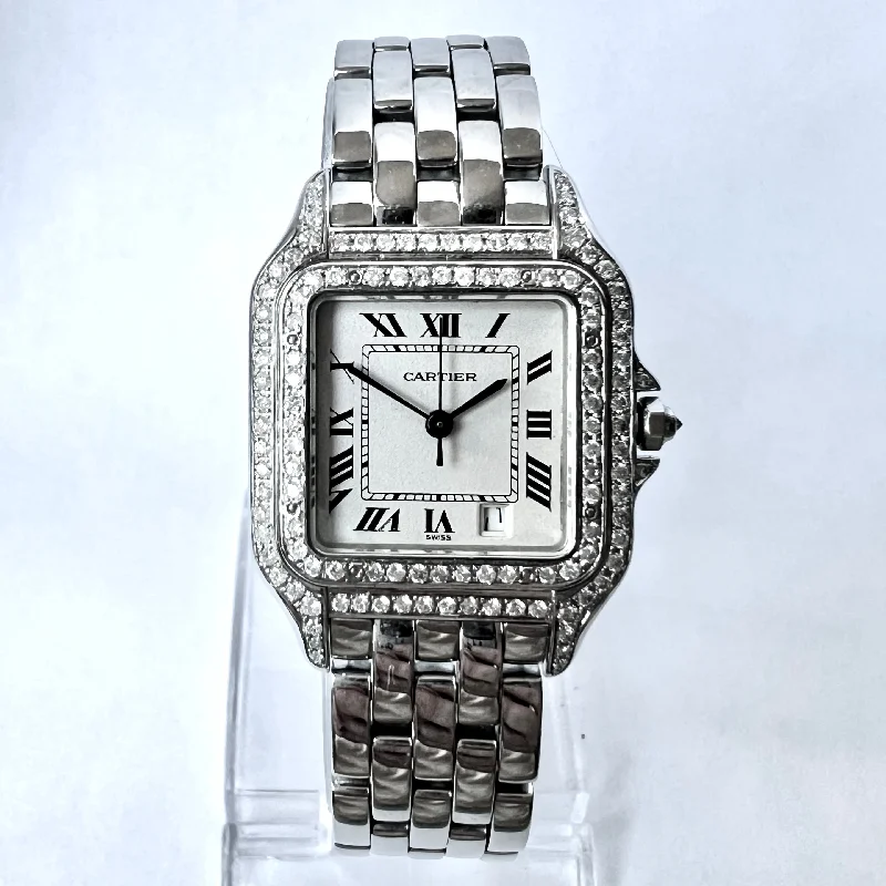 CARTIER PANTHERE 27mm Steel 1.40TCW Diamond Watch NEW Model