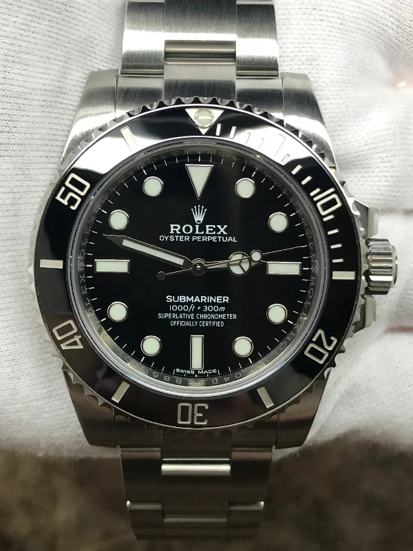 Rolex No Date Submariner Ceramic 114060 Black Dial Automatic Men's Watch