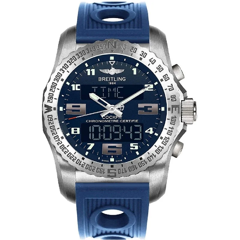 Breitling Men's EB501019-C904-205S Cockpit  Blue Rubber Watch