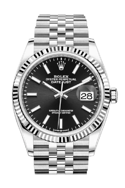 Rolex Datejust 36 Black Dial Automatic Jubilee Watch 126234